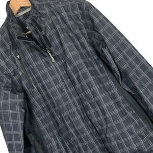 SUNICE Men's XL‎ Gray Black Plaid Typhoon Full Zip Waterproof Rain Golf Jacket